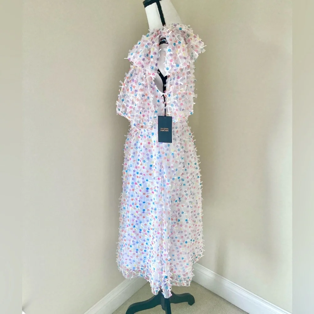 Halogen Pastel Polka Dot Ruffle Dress - Picture 8 of 12